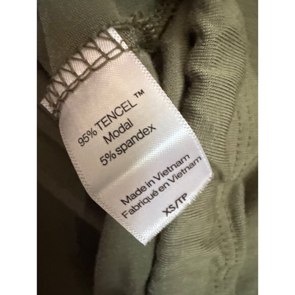 Eberjey Gisele Souchy Tie Waist Size XS Olive Green NWOT Stretchy Oversized Loun - Picture 4 of 8